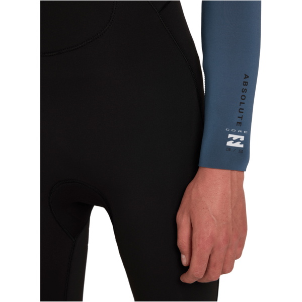 2026 Billabong Mens Absolute Core 3/2mm Back Zip Wetsuit ABYW100287 - Dark Denim